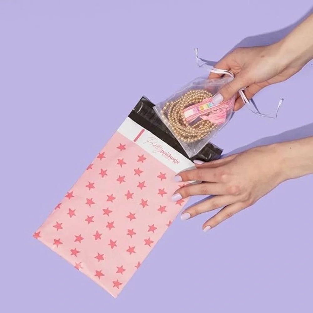 Pretty Package Seeing Stars Pink 6x9 Poly Mailers -‎ Pack of 25